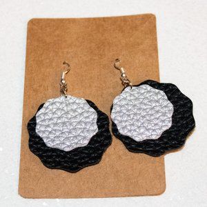 Pebbled faux leather earrings
